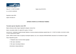 Zapisnik s ročišta za utvrđivanje tražbina