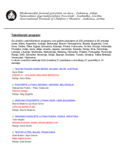 Takmicarski program_20. Medjunarodni festival pozorista za decu u
