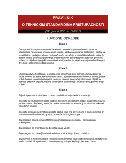 Pravilnik o tehničkim standardima pristupačnosti