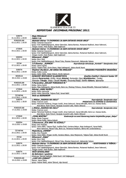 KAMERNI TEATAR 55 REPERTOAR DECEMBAR/PROSINAC 2012.