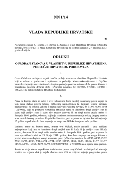 NN 1/14 VLADA REPUBLIKE HRVATSKE