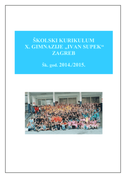 &Scaron;KOLSKI KURIKULUM X. GIMNAZIJE &bdquo;IVAN SUPEK&ldquo; ZAGREB &Scaron;k