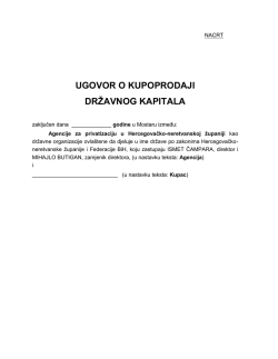 Nacrt ugovora o kupoprodaji