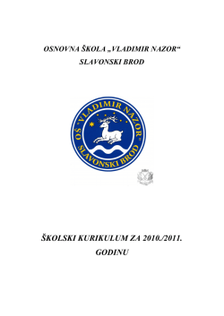 &scaron;kolski kurikulum 2010-2011 - O&Scaron; Vladimir Nazor Slavonski Brod