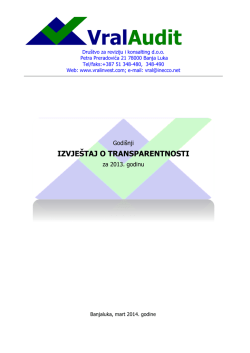 izvje&scaron;taj o transparentnosti