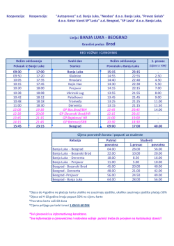 Beograd (Brod) - Autoprevoz, Banja Luka
