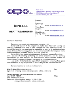 ČEPO d.o.o. HEAT TREATMENTS