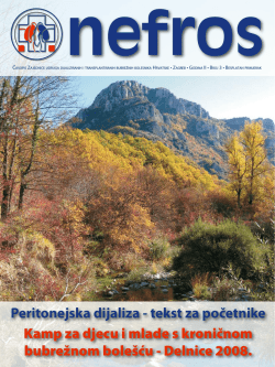 Peritonejska dijaliza - tekst za početnike Kamp za djecu i mlade s