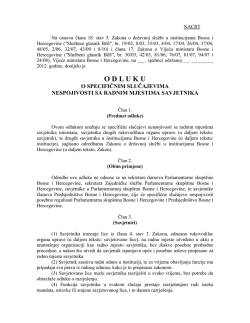 Odluka o specifičnim slučajevima nespojivosti sa radnim mjestima