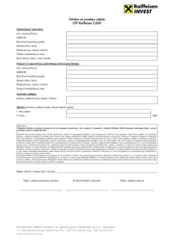 Zahtjev za prodaju udjela OIF Raiffeisen CASH