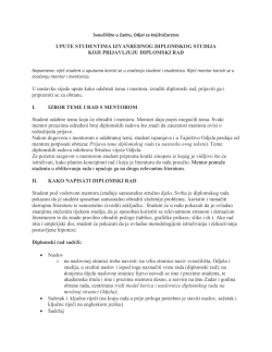 UPUTE STUDENTIMA IZVANREDNOG DIPLOMSKOG STUDIJA