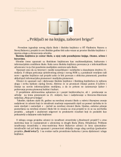 „ Priključi se na knjigu, zaboravi brigu!“