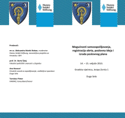 Mogućnosti samozapo&scaron;ljavanja, registracija obrta, poslovna ideja i