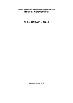 Bosna i Hercegovina PLAN UPRAVLJANJA