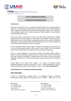 Poziv za izražavanje interesa za prijedloge programa obuke