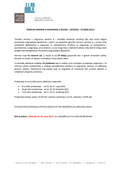 Opis seminara - Hrvatski ured za osiguranje
