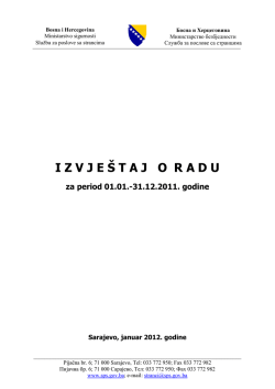 Izvje&scaron;taj o radu službe za 2011