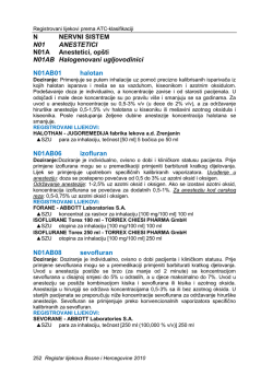 N NERVNI SISTEM N01 ANESTETICI N01A Anestetici