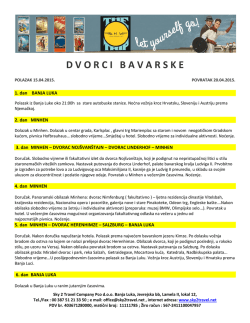 DVORCI BAVARSKE – polazak 15.04 iz Banja Luke