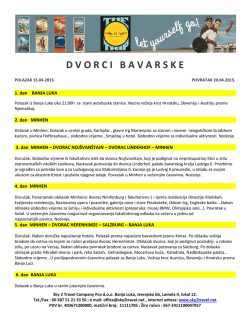 DVORCI BAVARSKE &ndash; polazak 15.04 iz Banja Luke
