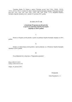 Program javnih potreba u &scaron;portu na području OBŽ