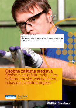 Osobna za&scaron;titna sredstva Sredstva za za&scaron;titu očiju i lica, za&scaron;titne