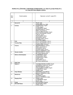 popis ovlaštenih carinskih otpremnika za obavljanje poslova na