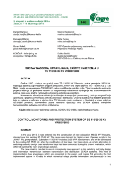 sustav nadzora, upravljanja, zaštite i mjerenja u ts 110/20