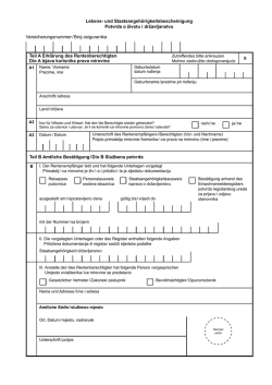 Lebens- und Staatsangehörigkeitsbescheinigung Potvrda o životu i