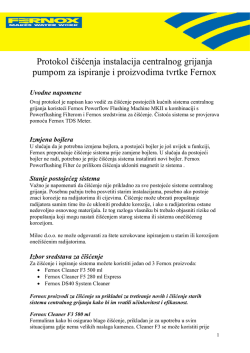 Protokol či&scaron;ćenja sistema centralnog grijanja
