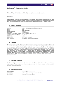 Magnetna boja TEHNIČKI LIST