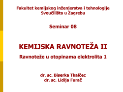 SEMINAR 08 - Kemijska ravnoteža II - otopine elektrolita