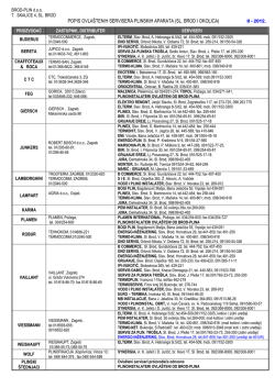 POPIS OVLA&Scaron;TENIH SERVISERA PLINSKIH APARATA - Brod-plin