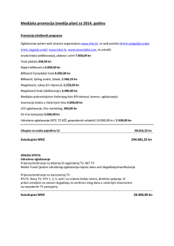 Medijska promocija (medija plan) za 2014. godinu
