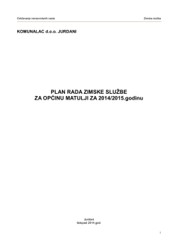 Plan zimske službe pogledajte na ovom linku!