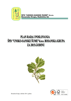 Plan poslovanja za 2015. godinu - Unsko