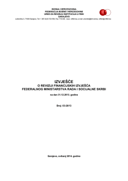 Federalno ministarstvo rada i socijalne skrbi za 2013.godinu