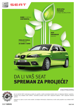 DA LI VAŠ SEAT SPREMAN ZA PROLJECE?