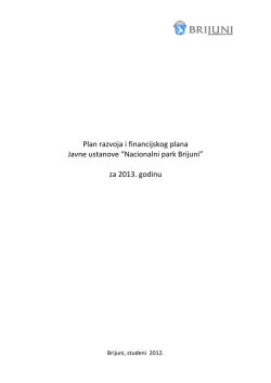 Plan razvoja i financijskog plana Javne ustanove