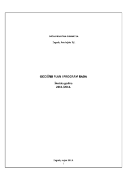 Godi&scaron;nji plan i program rada 2013/2014
