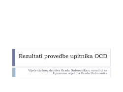 Rezultati provedbe upitnika OCD - Vijeće Civilnog Dru&scaron;tva Grada