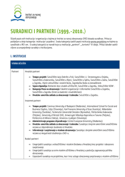 Popis partnera i suradnika - Institut za razvoj obrazovanja