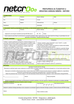 PRISTUPNICA ZA ČLANSTVO U HRVATSKU UDRUGU