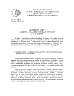 Ljetopis 2010. - Fakultet islamskih nauka u Sarajevu