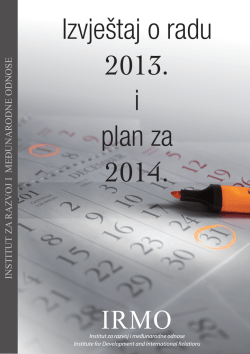 Izvještaj o radu 2013. i plan za 2014.
