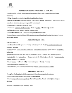 BIZANTSKO CARSTVO DO SREDINE XI. STOLJEĆA