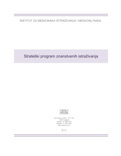 Strate&scaron;ki program znanstvenih istraživanja