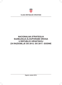 nacionalna strategija suzbijanja zlouporabe droga u