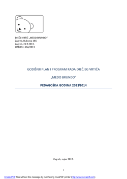 godišnji plan i program rada dječjeg vrtića „medo brundo“