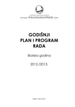 GODI&Scaron;NJI PLAN I PROGRAM RADA - Gimnazija AGM